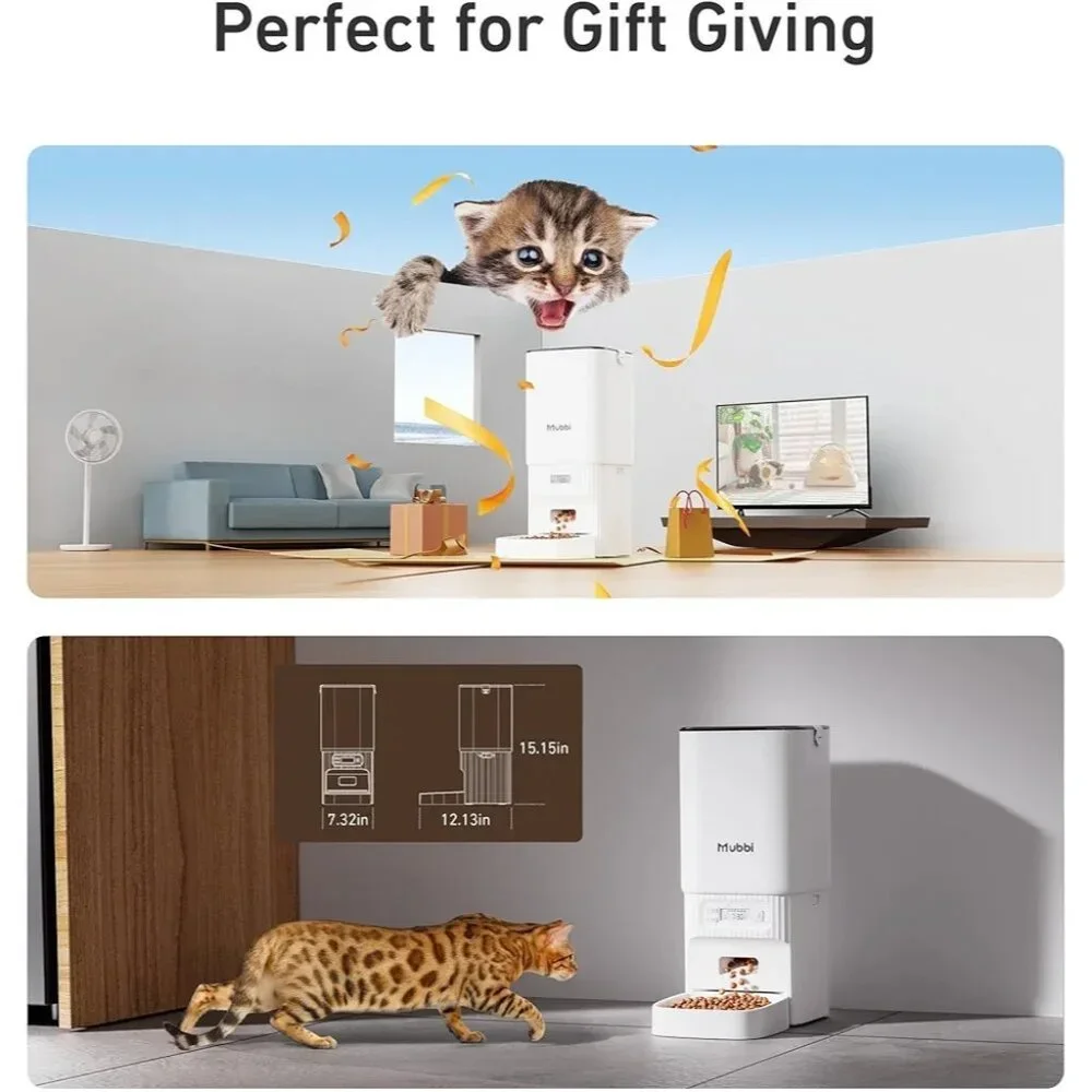 Automatic Cat Feeder 7L, Timed Cat Feeder with Desiccant Bag for Dry Food, Dog D